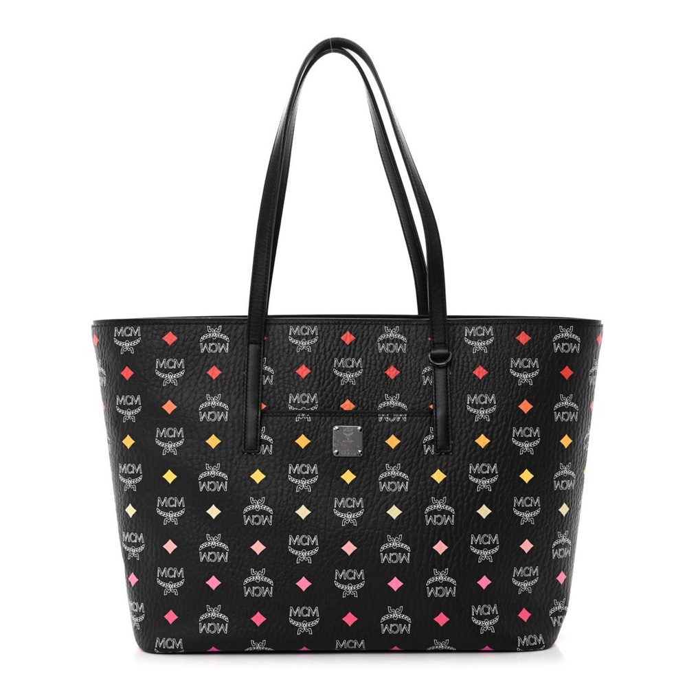 MCM Black Spectrum Tote with Multicolor Accents
